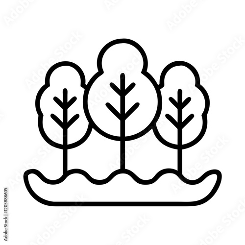 nature reserve icon, nature reserve line art - simple line art of nature reserve, perfect for nature reserve logos and icons