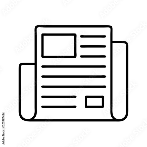 newspaper icon, newspaper line art - simple line art of newspaper, perfect for newspaper logos and icons