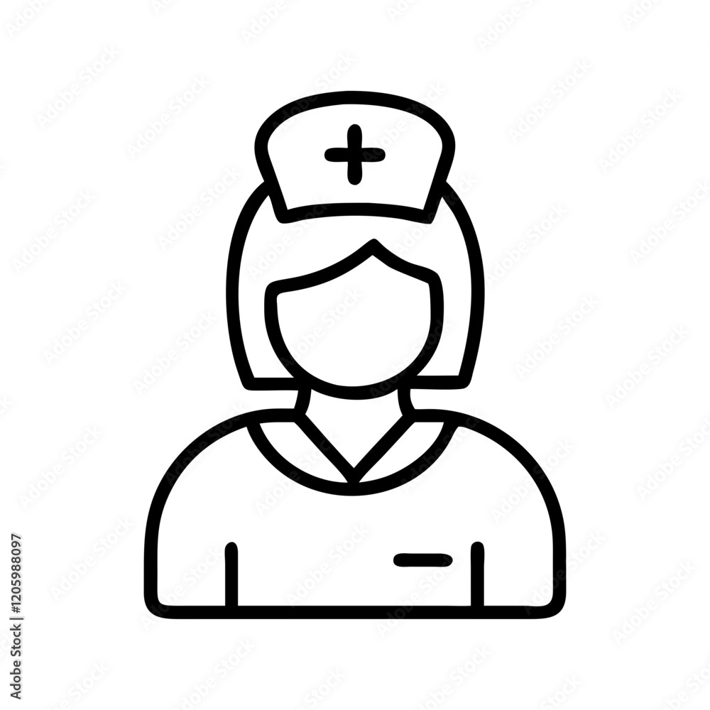 nurse icon, nurse line art - simple line art of nurse, perfect for nurse logos and icons nurse icon, nurse line art - simple line art of nurse, perfect for nurse logos and icons