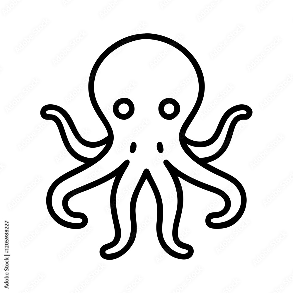 octopus icon, octopus line art - simple line art of octopus, perfect for octopus logos and icons octopus icon, octopus line art - simple line art of octopus, perfect for octopus logos and icons