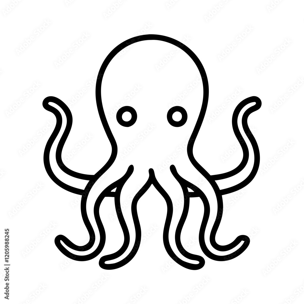 octopus icon, octopus line art - simple line art of octopus, perfect for octopus logos and icons octopus icon, octopus line art - simple line art of octopus, perfect for octopus logos and icons