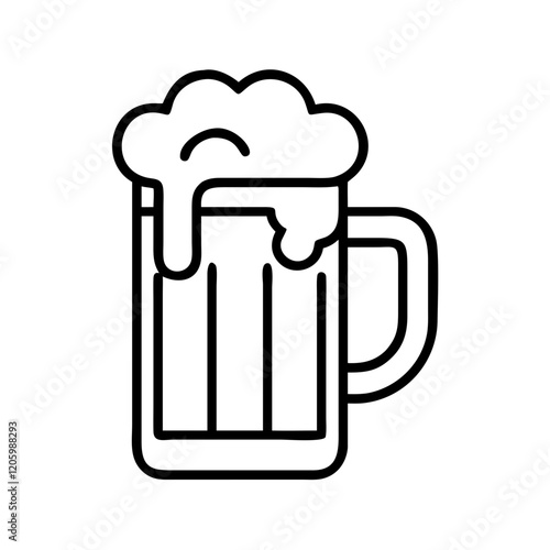 oktoberfest beer mug icon, oktoberfest beer mug line art - simple line art of oktoberfest beer mug, perfect for oktoberfest beer mug logos and icons