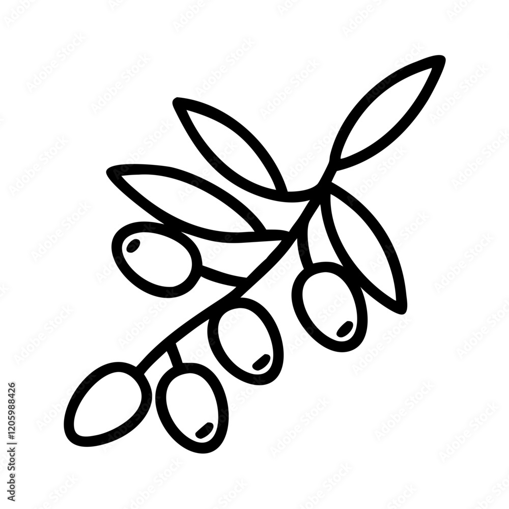 olive branch icon, olive branch line art - simple line art of olive branch, perfect for olive branch logos and icons olive branch icon, olive branch line art - simple line art of olive branch, perfect for olive branch logos and icons