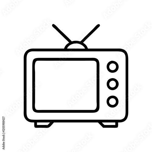old school tv icon, old school tv line art - simple line art of old school tv, perfect for old school tv logos and icons