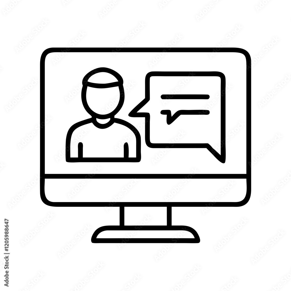 online course icon, online course line art - simple line art of online course, perfect for online course logos and icons online course icon, online course line art - simple line art of online course, perfect for online course logos and icons