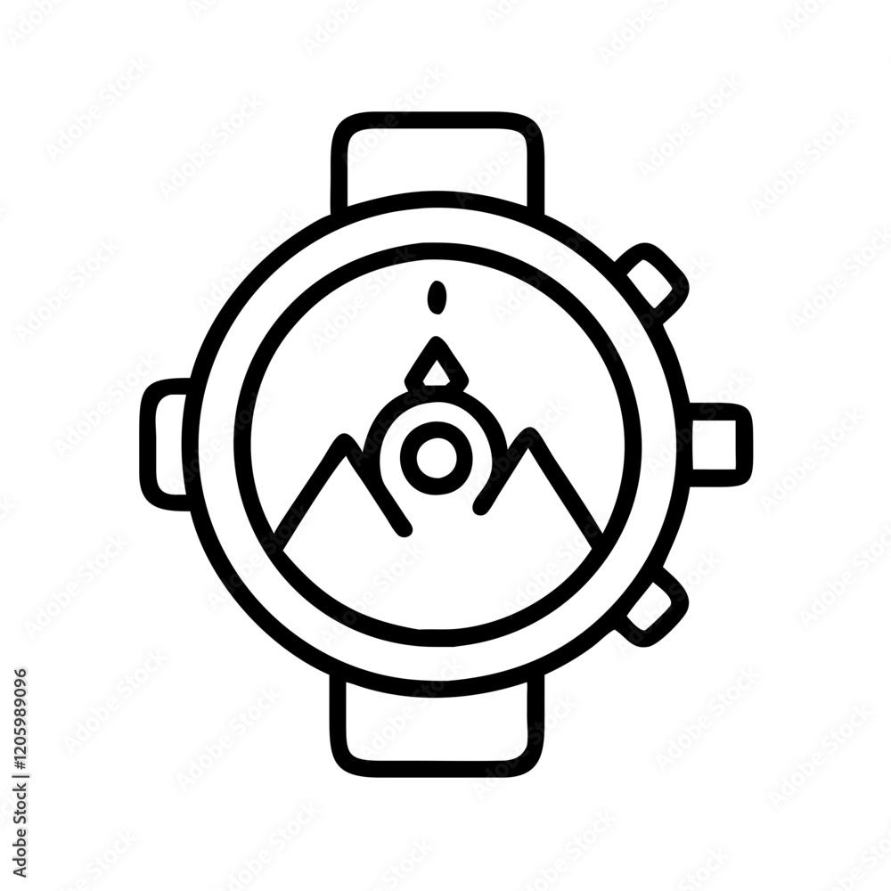 Fototapeta premium outdoor watch icon, outdoor watch line art - simple line art of outdoor watch, perfect for outdoor watch logos and icons