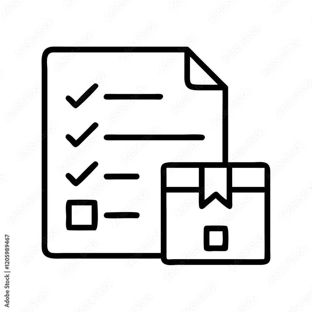 packing list icon, packing list line art - simple line art of packing list, perfect for packing list logos and icons packing list icon, packing list line art - simple line art of packing list, perfect for packing list logos and icons