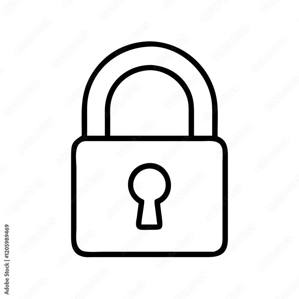 padlock icon, padlock line art - simple line art of padlock, perfect for padlock logos and icons padlock icon, padlock line art - simple line art of padlock, perfect for padlock logos and icons