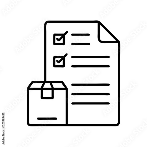 packing list icon, packing list line art - simple line art of packing list, perfect for packing list logos and icons