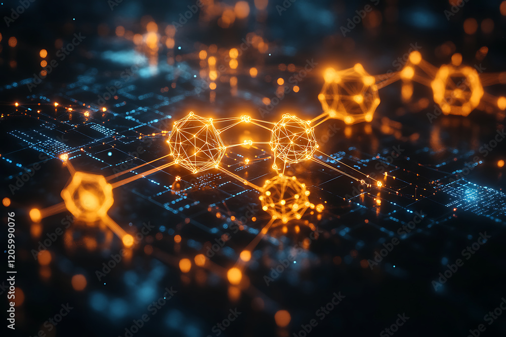 : An abstract digital background image featuring molecular structures, geometric shapes, and modern data connections, symbolizing the fusion of healthcare and technology, innovation, and modernity. : An abstract digital background image featuring molecular structures, geometric shapes, and modern data connections, symbolizing the fusion of healthcare and technology, innovation, and modernity.