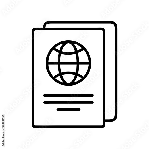passport icon, passport line art - simple line art of passport, perfect for passport logos and icons