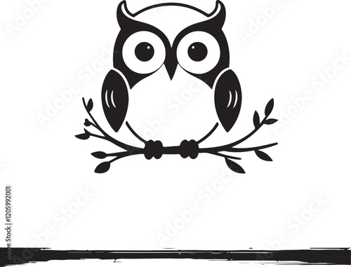 owl silhouette, owl vector image.