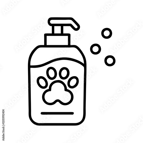 pet shampoo icon, pet shampoo line art - simple line art of pet shampoo, perfect for pet shampoo logos and icons