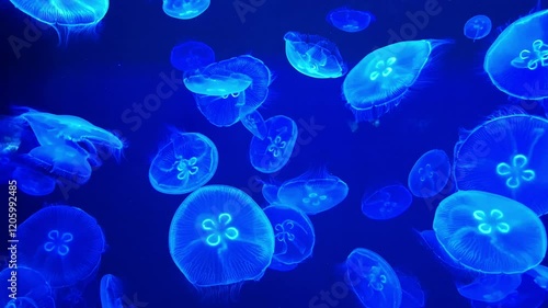 Moon jellyfish Hawaii, its scientific name is Aurelia aurita photo