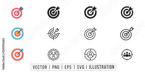 Target icos .Precision Target Icon. Bullseye, Focus, Crosshair, Reticle, Viewfinder.Sharpshooting Icon. Bullseye Target, Crosshair, Precision Reticle, target, goal, business, success, achievement.