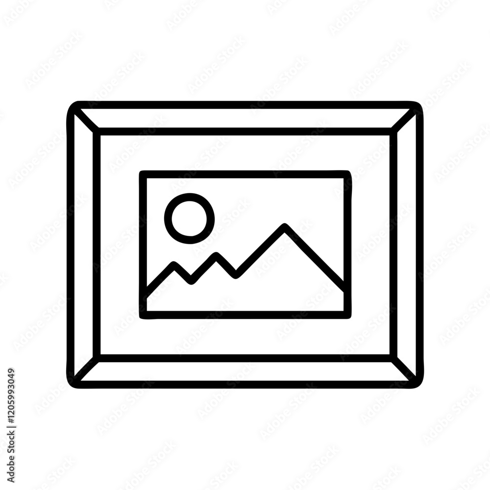 picture frame icon, picture frame line art - simple line art of picture frame, perfect for picture frame logos and icons picture frame icon, picture frame line art - simple line art of picture frame, perfect for picture frame logos and icons