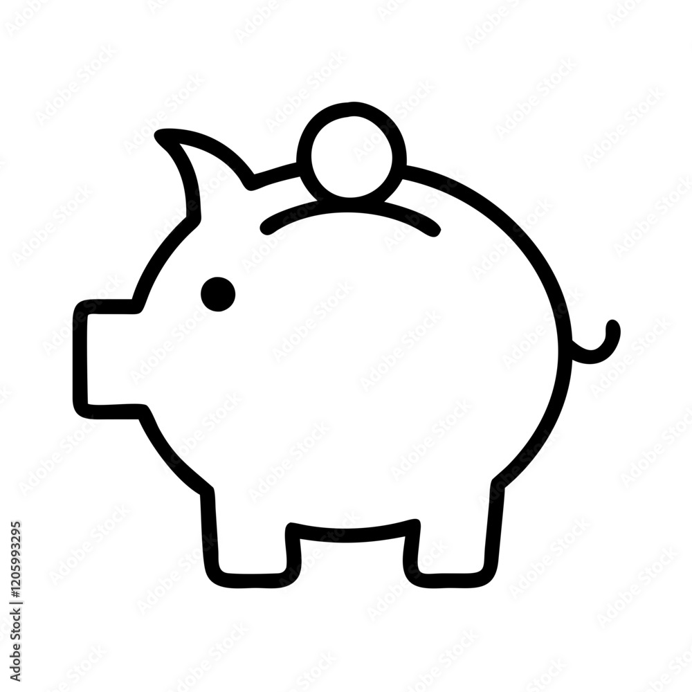 piggy bank icon, piggy bank line art - simple line art of piggy bank, perfect for piggy bank logos and icons piggy bank icon, piggy bank line art - simple line art of piggy bank, perfect for piggy bank logos and icons