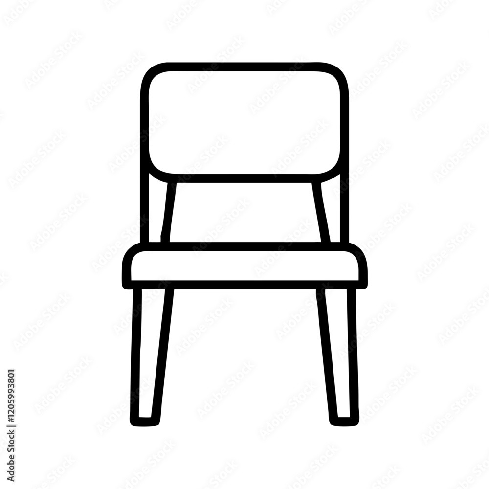 plain chair icon, plain chair line art - simple line art of plain chair, perfect for plain chair logos and icons plain chair icon, plain chair line art - simple line art of plain chair, perfect for plain chair logos and icons