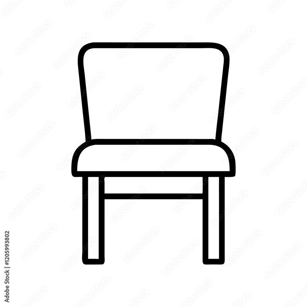 plain chair icon, plain chair line art - simple line art of plain chair, perfect for plain chair logos and icons plain chair icon, plain chair line art - simple line art of plain chair, perfect for plain chair logos and icons