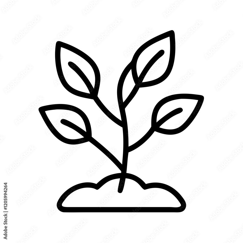 plant icon, plant line art - simple line art of plant, perfect for plant logos and icons plant icon, plant line art - simple line art of plant, perfect for plant logos and icons