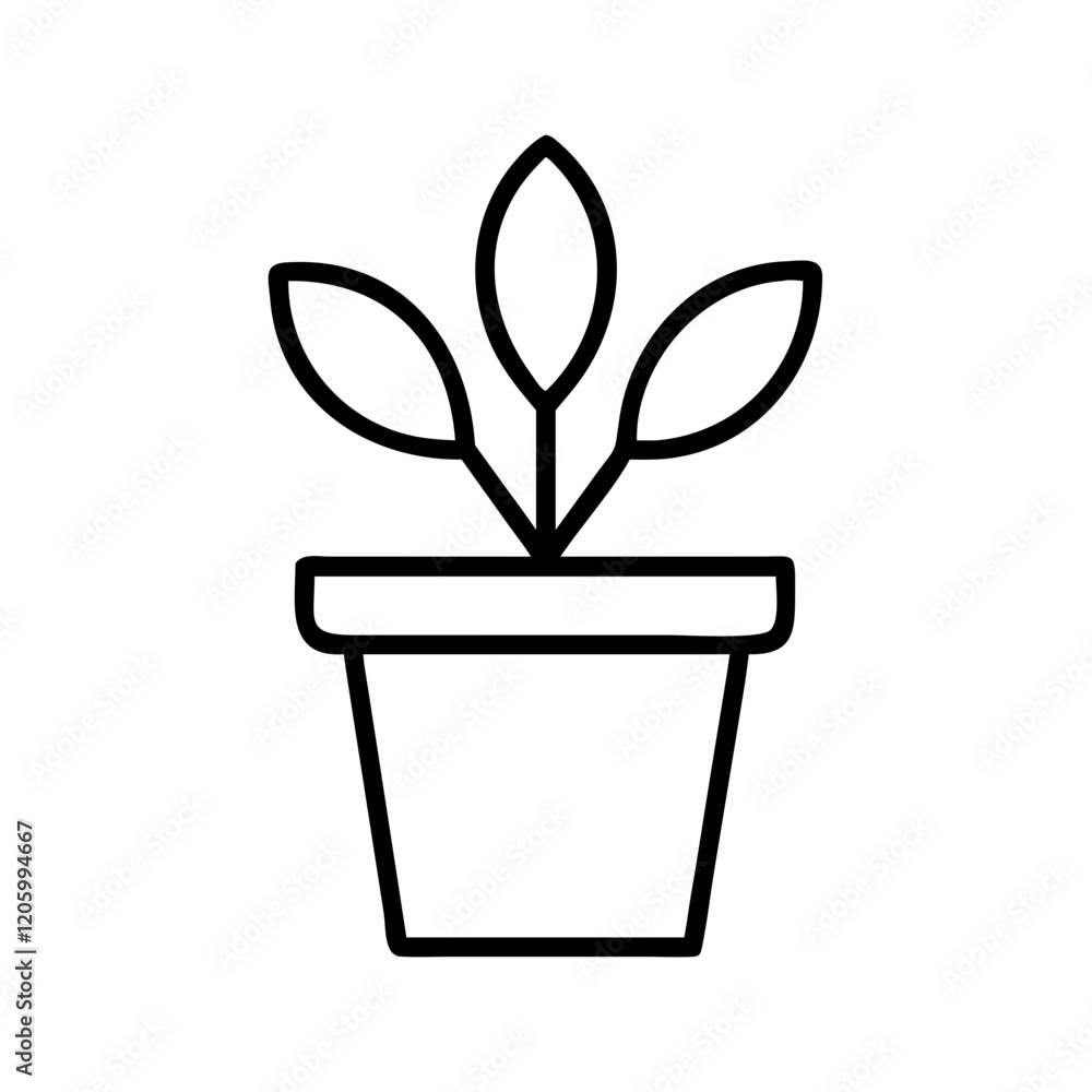plant pot icon, plant pot line art - simple line art of plant pot, perfect for plant pot logos and icons plant pot icon, plant pot line art - simple line art of plant pot, perfect for plant pot logos and icons