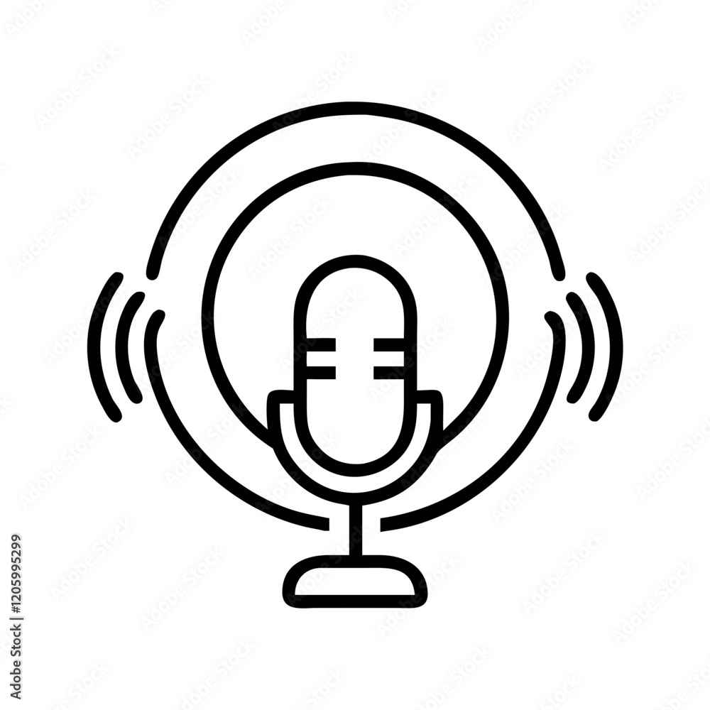 podcast icon, podcast line art - simple line art of podcast, perfect for podcast logos and icons podcast icon, podcast line art - simple line art of podcast, perfect for podcast logos and icons