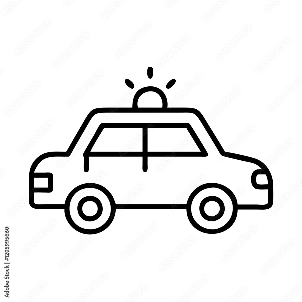 police car icon, police car line art - simple line art of police car, perfect for police car logos and icons police car icon, police car line art - simple line art of police car, perfect for police car logos and icons