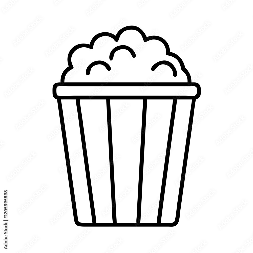 popcorn bucket icon, popcorn bucket line art - simple line art of popcorn bucket, perfect for popcorn bucket logos and icons popcorn bucket icon, popcorn bucket line art - simple line art of popcorn bucket, perfect for popcorn bucket logos and icons
