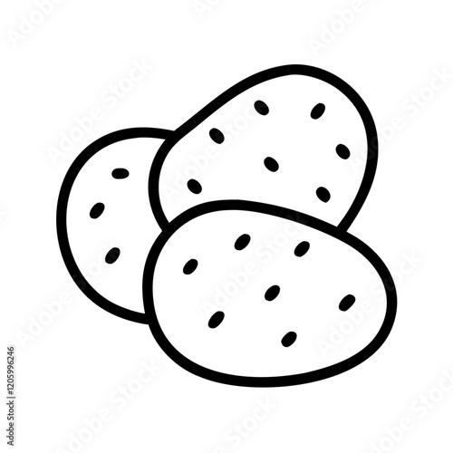 potatoes icon, potatoes line art - simple line art of potatoes, perfect for potatoes logos and icons