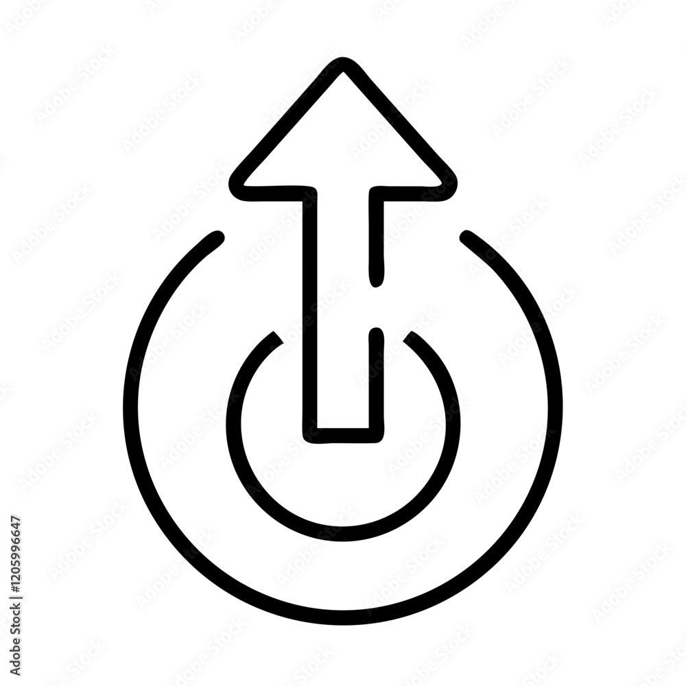 power up icon, power up line art - simple line art of power up, perfect for power up logos and icons