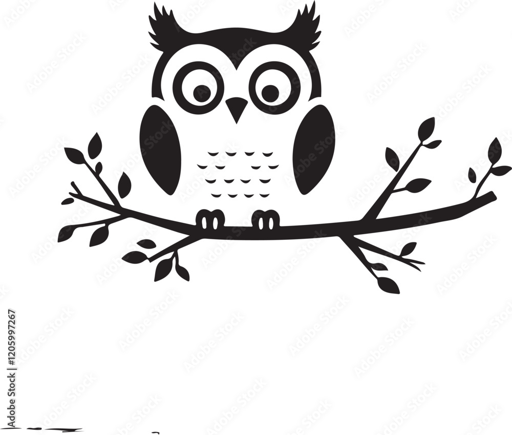 Fototapeta premium owl silhouette, owl vector image.