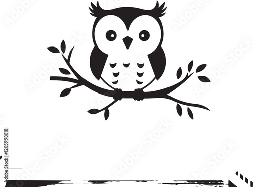 owl silhouette, owl vector image.