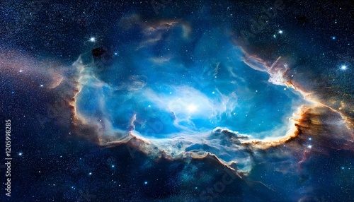ancient gas nebula many stars galaxy far away out space 