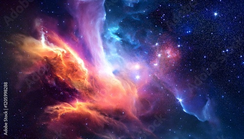 ancient gas nebula many stars galaxy far away out space 