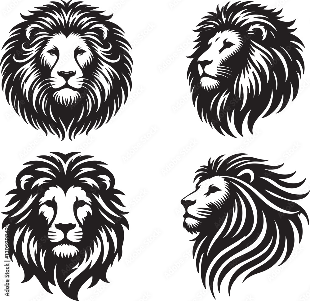 Obraz premium Lion head silhouette 