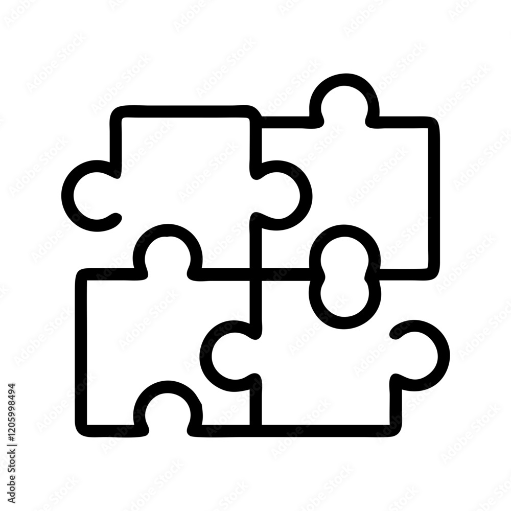 puzzle icon, puzzle line art - simple line art of puzzle, perfect for puzzle logos and icons puzzle icon, puzzle line art - simple line art of puzzle, perfect for puzzle logos and icons