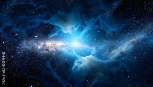 ancient gas nebula many stars galaxy far away out space 