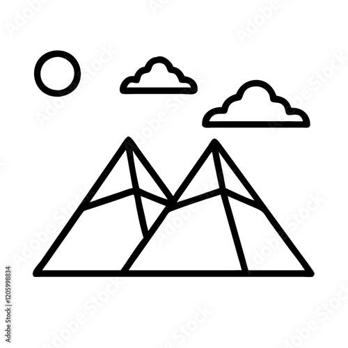 pyramids of giza icon, pyramids of giza line art - simple line art of pyramids of giza, perfect for pyramids of giza logos and icons