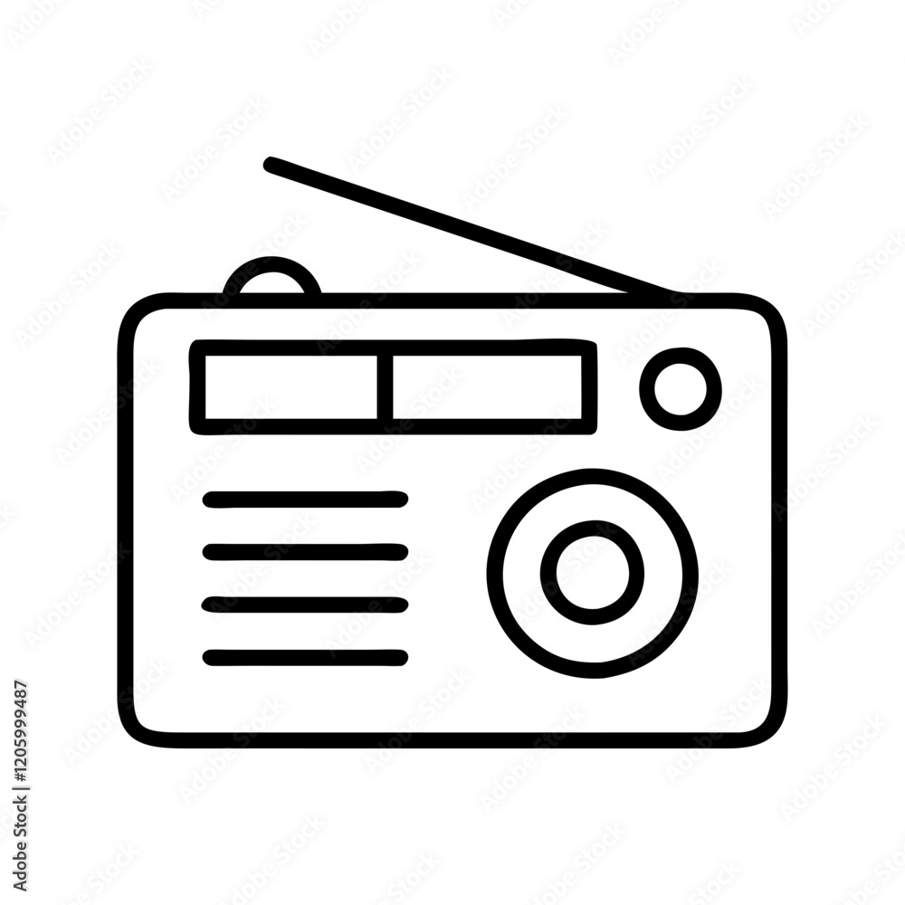 radio icon, radio line art - simple line art of radio, perfect for radio logos and icons radio icon, radio line art - simple line art of radio, perfect for radio logos and icons
