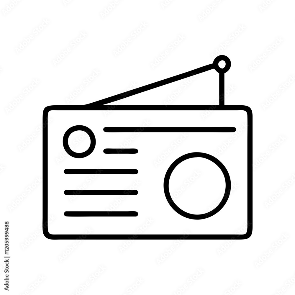 radio icon, radio line art - simple line art of radio, perfect for radio logos and icons radio icon, radio line art - simple line art of radio, perfect for radio logos and icons