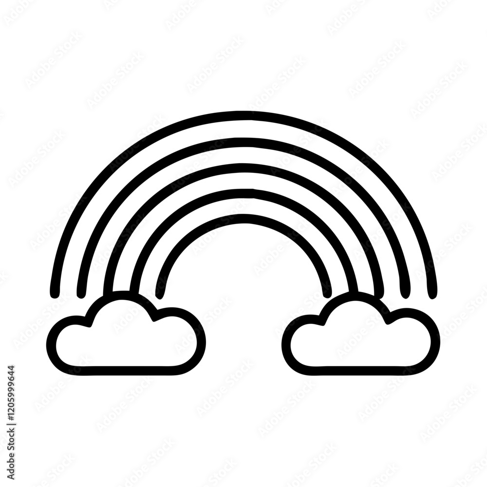 rainbow icon, rainbow line art - simple line art of rainbow, perfect for rainbow logos and icons