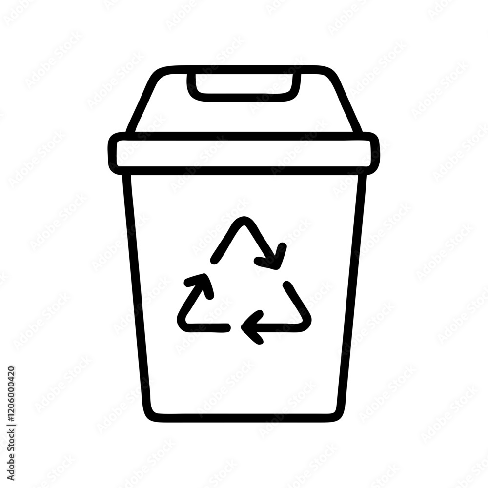 recycling bin icon, recycling bin line art - simple line art of recycling bin, perfect for recycling bin logos and icons recycling bin icon, recycling bin line art - simple line art of recycling bin, perfect for recycling bin logos and icons