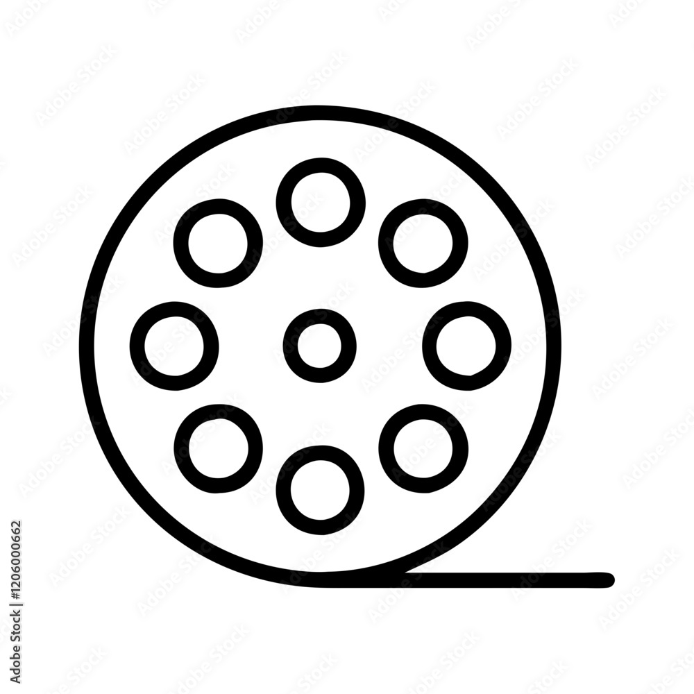 reel of film icon, reel of film line art - simple line art of reel of film, perfect for reel of film logos and icons reel of film icon, reel of film line art - simple line art of reel of film, perfect for reel of film logos and icons