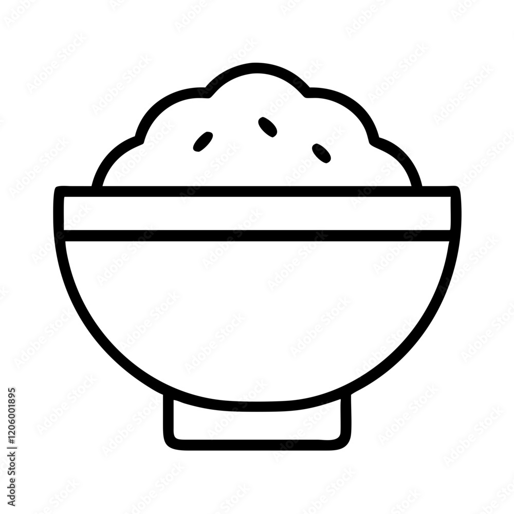 rice bowl icon, rice bowl line art - simple line art of rice bowl, perfect for rice bowl logos and icons rice bowl icon, rice bowl line art - simple line art of rice bowl, perfect for rice bowl logos and icons