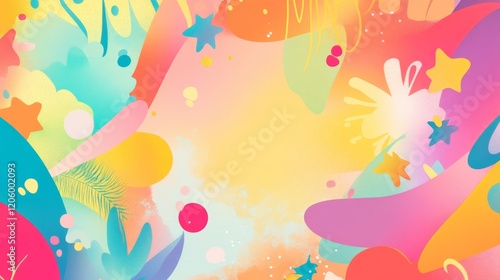 Wallpaper Mural A playful abstract gradient background.featuring bright, cheerful colors and whimsical patterns.evoking fun and creativity.ideal for children's products Torontodigital.ca