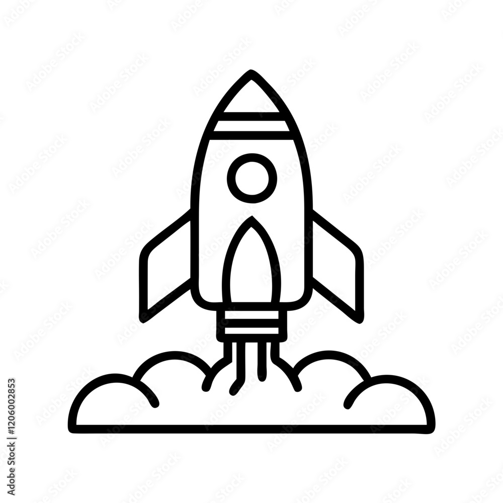 rocket booster icon, rocket booster line art - simple line art of rocket booster, perfect for rocket booster logos and icons rocket booster icon, rocket booster line art - simple line art of rocket booster, perfect for rocket booster logos and icons