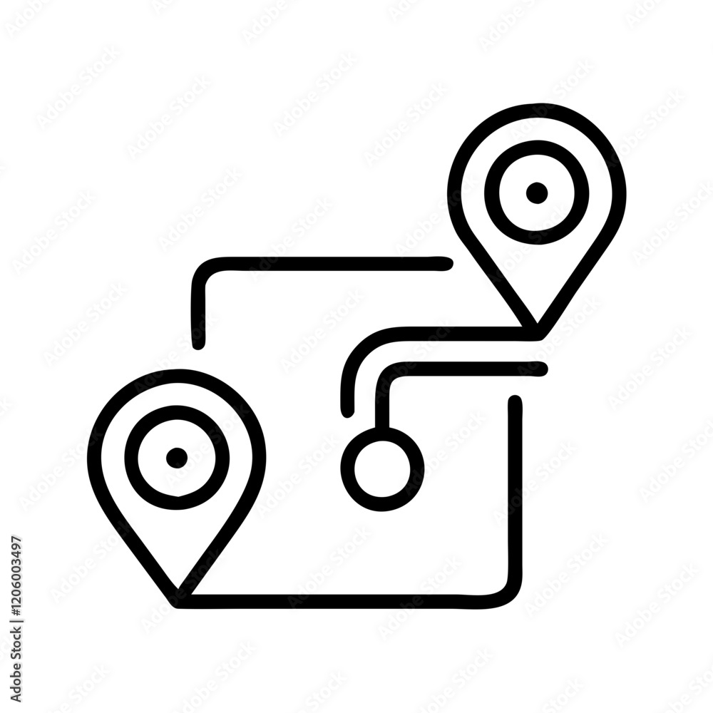route planner icon, route planner line art - simple line art of route planner, perfect for route planner logos and icons route planner icon, route planner line art - simple line art of route planner, perfect for route planner logos and icons