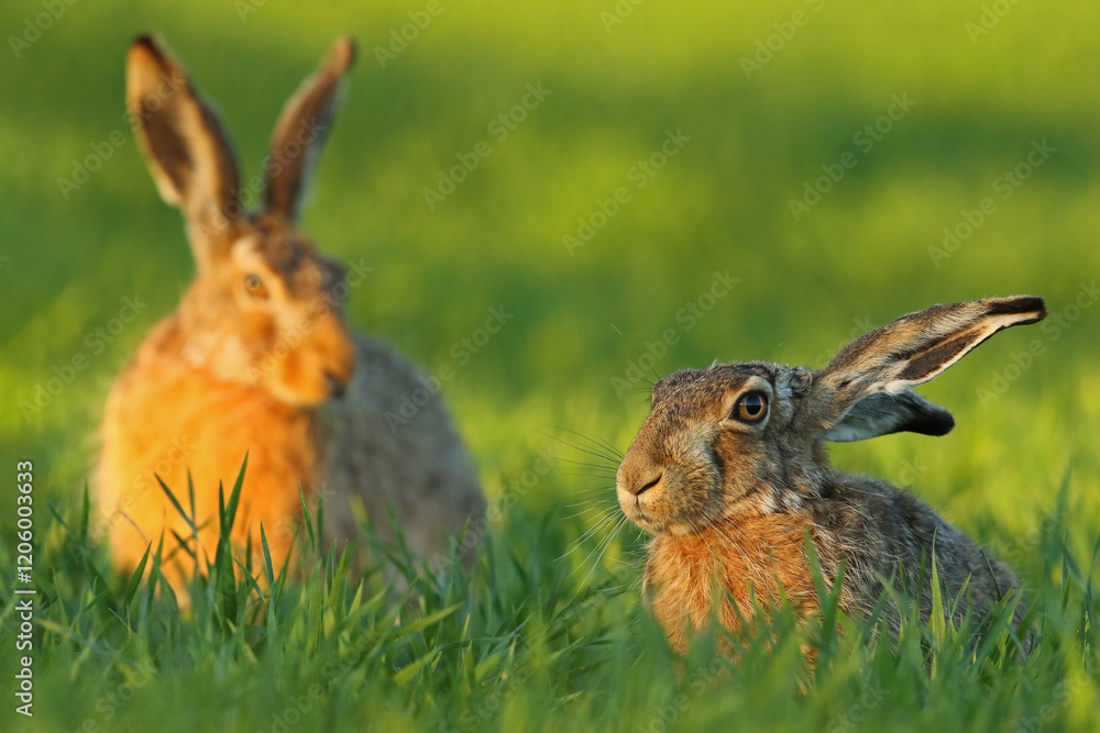 Zając szarak, hare, (Lepus europaeus)