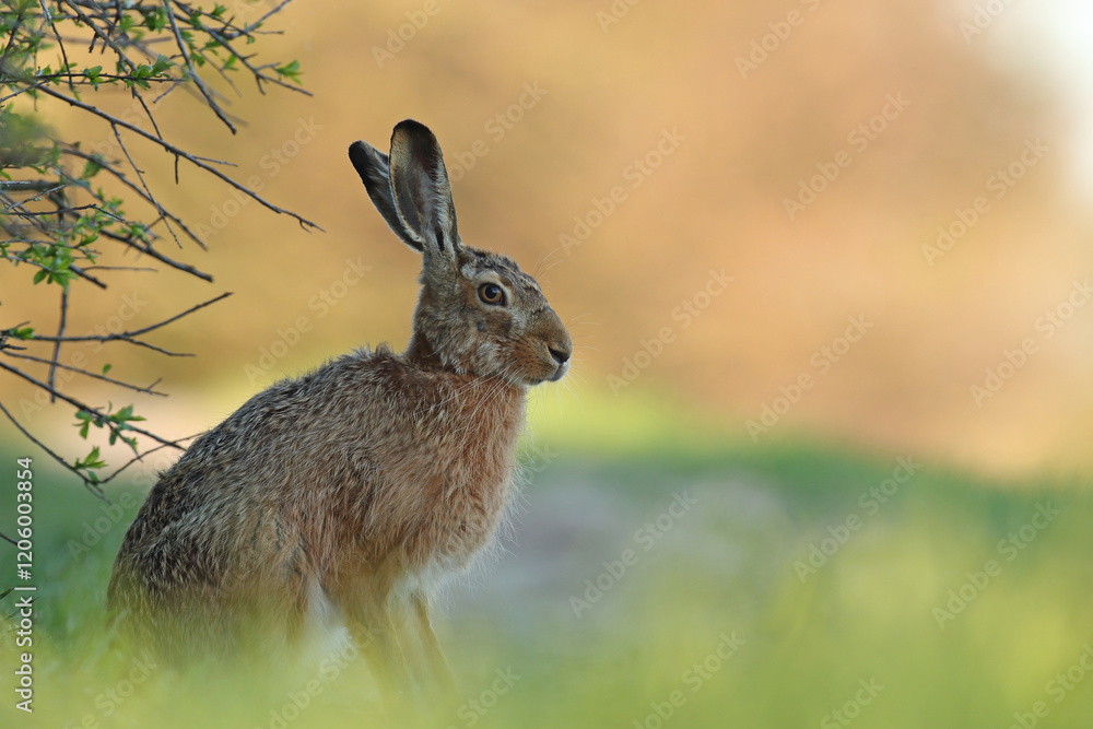 Obraz premium Zając szarak, hare, (Lepus europaeus)