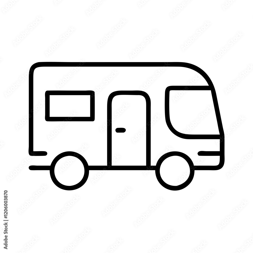 rv icon, rv line art - simple line art of rv, perfect for rv logos and icons rv icon, rv line art - simple line art of rv, perfect for rv logos and icons